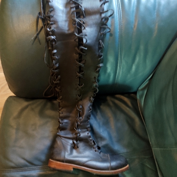 SOLD Handmade Real Leather Over the Knee High Boots GiPSY Dharma - Picture 3 of 4